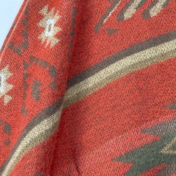 Cato  Womens Poncho Style Cape Buttons Aztec Print V-Neck Shirt Earth Tones Boho - Picture 7 of 16